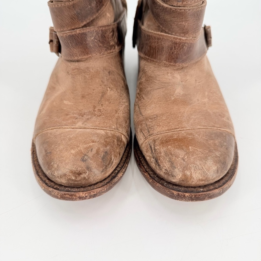 Freebird by Steven Dkota Brown Distressed Tall Western Boho Leather Boots 6 FLAW - Picture 4 of 9